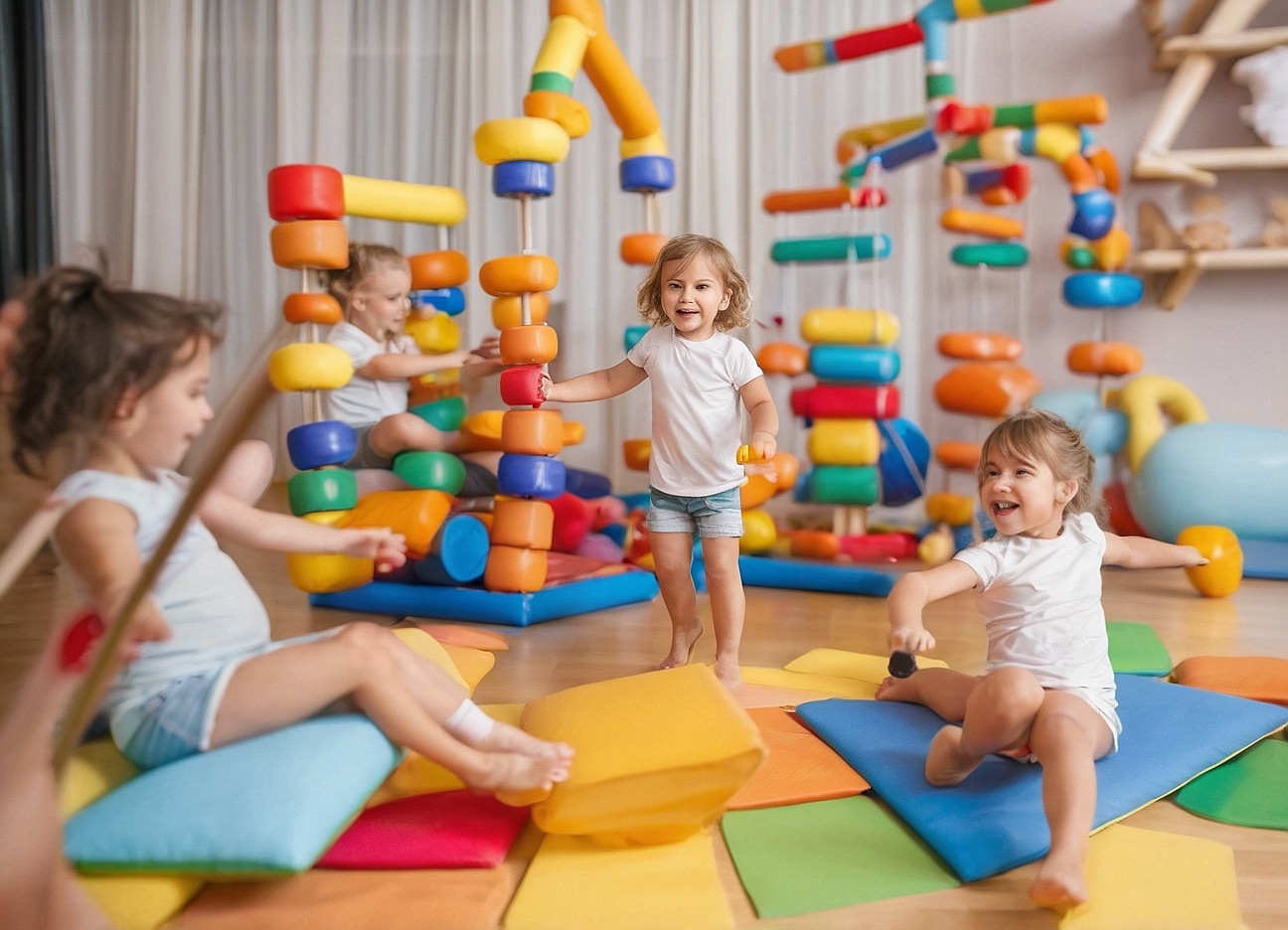 Niños jugando en terapia divertida